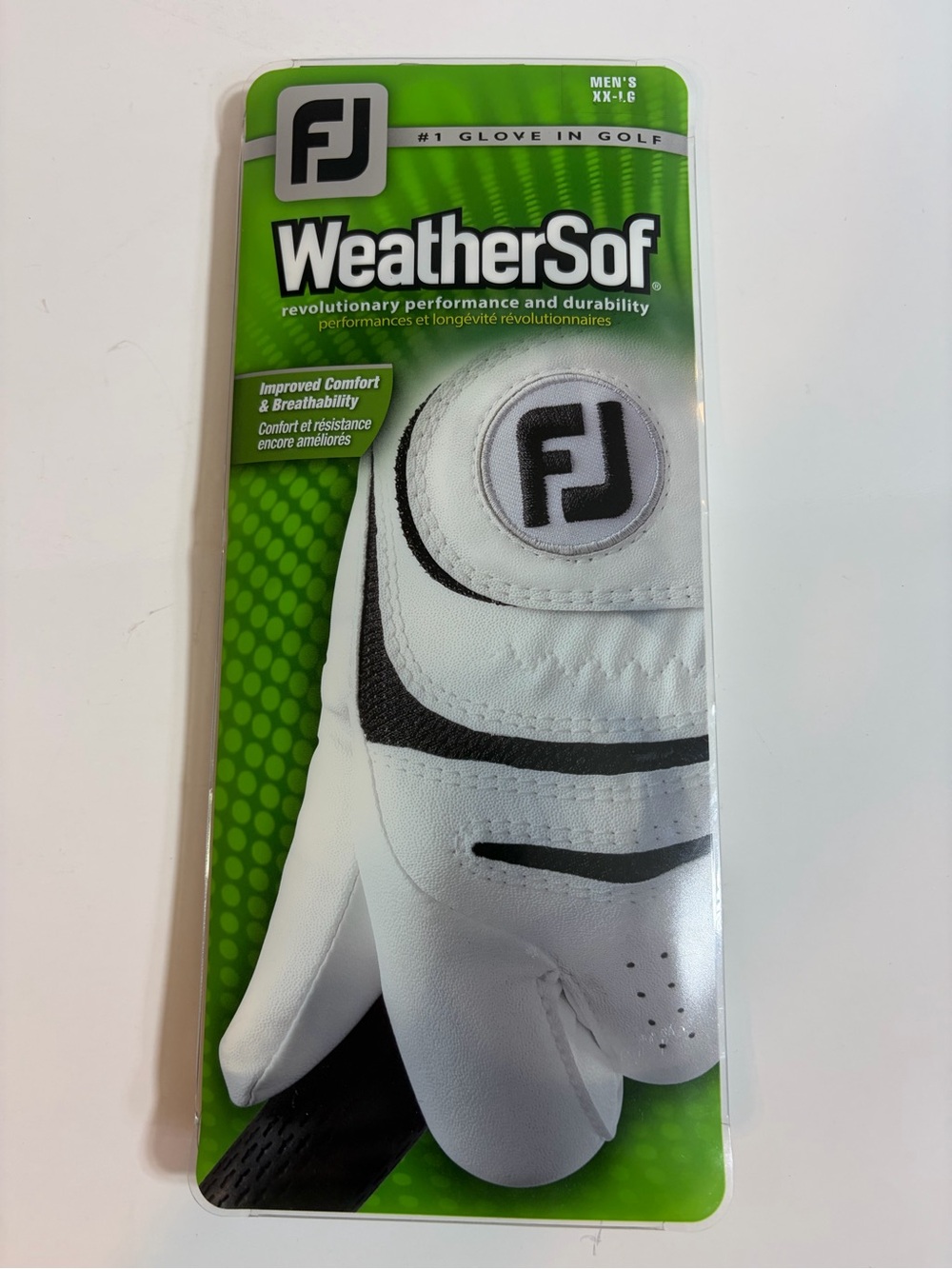 FootJoy WeatherSof Golf Glove in White with Black Accents NEW